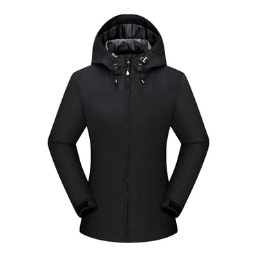 Pisexur Manteaux Zippés pour Femmes Imperméables Manteau de Ski Manteau d'Hiver Coupe-Vent Doublure en Molleton Capuche Amovible Neige Randonnée Plein Air Montagne Manteau de Neige