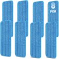 thumbnail image 1 of HLONK 8 Packs Reusable Microfiber Mop Pads Flat Mop Head Floor Cleaning Pad 16.5” Spray Mop Replacement Pads Fit for Most Microfiber Flat Mop System(Green), 1 of 7