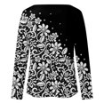 thumbnail image 3 of Machine d'Impression de T-Shirts Mode Femmes Décontracté Impression Col Rond Manches Longues T-Shirt Ample Blouse d'Automne Chandail Hauts, 3 of 5