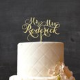 thumbnail image 2 of Mr & Mrs Custom Wedding Cake Topper Personalized Rustic Wooden Cake Topper Cake Decoration 8-9 Inches Wide, 2 of 3