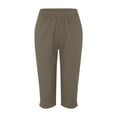 thumbnail image 4 of Women's Solid Color Loose Pants Cropped Pants, 4 of 4