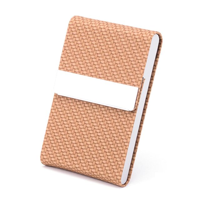 Business Card Case PU Leather Credit Card Holder High-capacity Magnetic Buckle Stainless Steel Name Card Holder