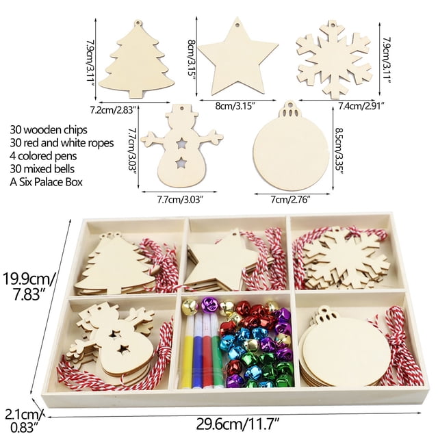 XZNGL DIY Christmas Decoration Gift Set Jiugongge Wooden Box