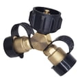 thumbnail image 1 of Propane Gases Connector for 20lb Propane Cylinder Solid Brass Y Splitter Gases Tanks Hose Adapter for Outdoor Camping/Cooking/BBQ, 1 of 8