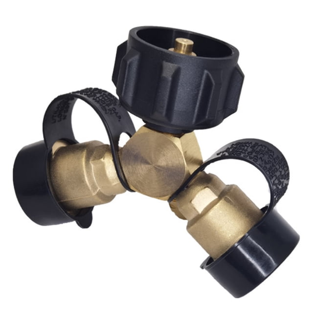 Propane Gases Connector for 20lb Propane Cylinder Solid Brass Y Splitter Gases Tanks Hose Adapter for Outdoor Camping/Cooking/BBQ