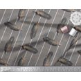 thumbnail image 2 of Soimoi Gray Heavy Canvas Fabric Stripe Feather Printed Fabric 1 Yard 58 Inch Wide, 2 of 3