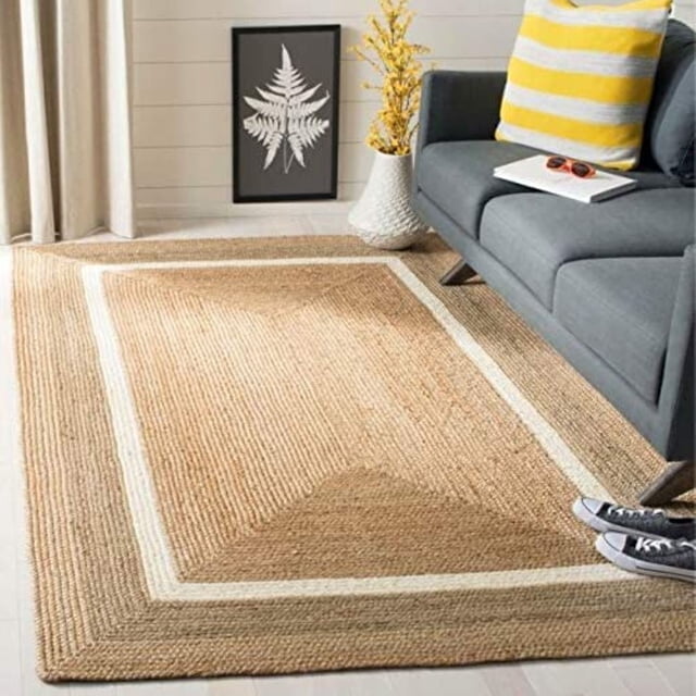 Aizza Trends Hand Made Hand Braided Natural Jute Floor Area Rug / Floor Carpet Rug / Natural Jute Rug