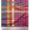 thumbnail image 1 of Soimoi Pink Silk Fabric Check Check Printed Craft Fabric by the Yard 42 Inch Wide, 1 of 5