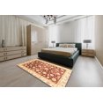 thumbnail image 4 of Ahgly Company Indoor Square Abstract Brown Gold Oriental Area Rugs, 7' Square, 4 of 6