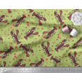 thumbnail image 2 of Soimoi Modal Satin Fabric Dot & Lobster Ocean Decor Fabric Printed Yard 42 Inch Wide, 2 of 3