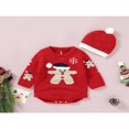 thumbnail image 3 of Infant Baby 2PCS Christmas Outfits  Long Sleeve  Neck Knit Romper + Beanie Hat Set, 3 of 9