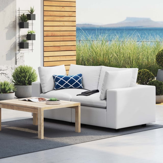 Modway Commix Sunbrella Causeuse de Mobilier de Patio Extérieur, Blanc