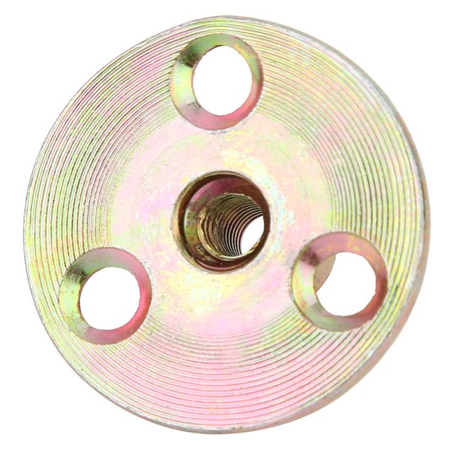 Fafeicy 5 Pcs Écrou à Bride en T, Écrou de Fixation de Meuble en Fer Galvanisé à 3 Trous Base Ronde
