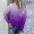 thumbnail image 2 of Penkiiy Chandails à Capuchon pour Femmes Mode Sweat à Capuche Décontracté Patchwork Blouse à Capuche Pull Violet Y2K Vêtements, 2 of 4