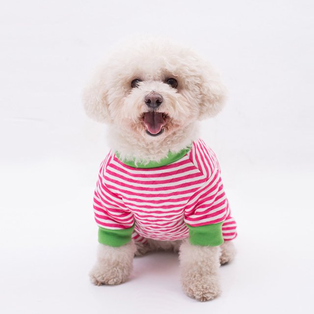 Empty Quilted Winter Pet Four-legged Clothes Striped Full Body Clothes Pet Clothes