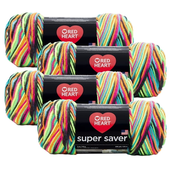 Red Heart Super Saver Yarn (4-Pack of 5oz Skeins) (Ocean)