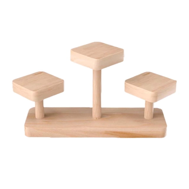 veasfak Wooden Display Riser Cupcakes Holder Showcase for Toys Action Figure Dessert B