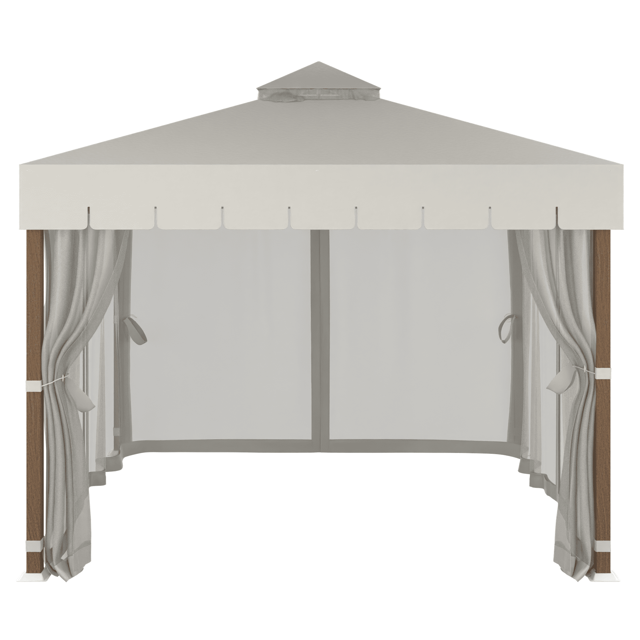 HOMETRENDS Westmont 10’ x 10’ Steel Soft Top Gazebo, Cream