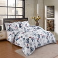 thumbnail image 1 of Marina Decoration Home Decor Ultra Soft Luxury Fluffy Goose Down Alternative Bedding Printed Comforter Set, Modern Green Leaves Pattern, 1 of 5
