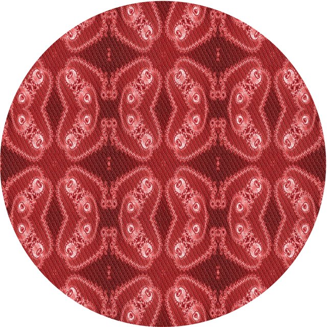 Ahgly Company Tapis d'Intérieur Ronds Transitionnels Rouges Lavables à la Machine, 3 Pieds Rond