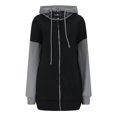 thumbnail image 4 of Women‘s Colorblock Loose Fit Hooded Zipper Long Sleeve Sweatshirt, 4 of 5