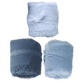 thumbnail image 2 of 3x Fringe Chiffon Silk Ribbon 2" x 5yd for Wedding Invitations Decorations Blue Blue Series, 2 of 8