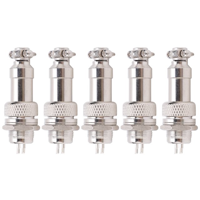 5Pcs Aviation Plug Connector Male Female Wire Panel Power Chassis Metal Fittings 5A GX12 450V2pin