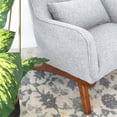 thumbnail image 3 of Gatsby Mid-Century Modern Tight Back Fabric Upholstered Armchair in Light Gray, 3 of 8