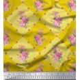 thumbnail image 1 of Soimoi Poly Georgette Fabric Leaves, & Rose Floral Print Fabric by the Yard 42 Inch Wide, 1 of 3