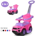thumbnail image 4 of Costway 3 in 1 Ride on Push Car Toddler Stroller Sliding Car w/Music Pink, 4 of 10