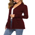 thumbnail image 3 of Cardigan Femme Couleur Unie Manches Longues Tricot, 3 of 5