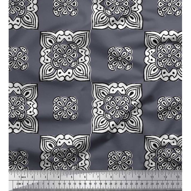 Soimoi Moss Tissu Georgette Imprimé Floral au Mètre 42 Pouces de Large