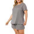 thumbnail image 4 of Agnes Orinda Pyjama de Nuit pour Femme Grande Taille à Manches Courtes et Col Rond Ensemble 2X Gris, 4 of 8