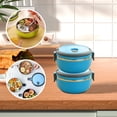 thumbnail image 1 of UsRHHA Boîte à Lunch Isolée en Acier Inoxydable, Boîte Bento Circulaire pour Bureau et École, Contenant Alimentaire Portable de 700 ml, 1 of 7