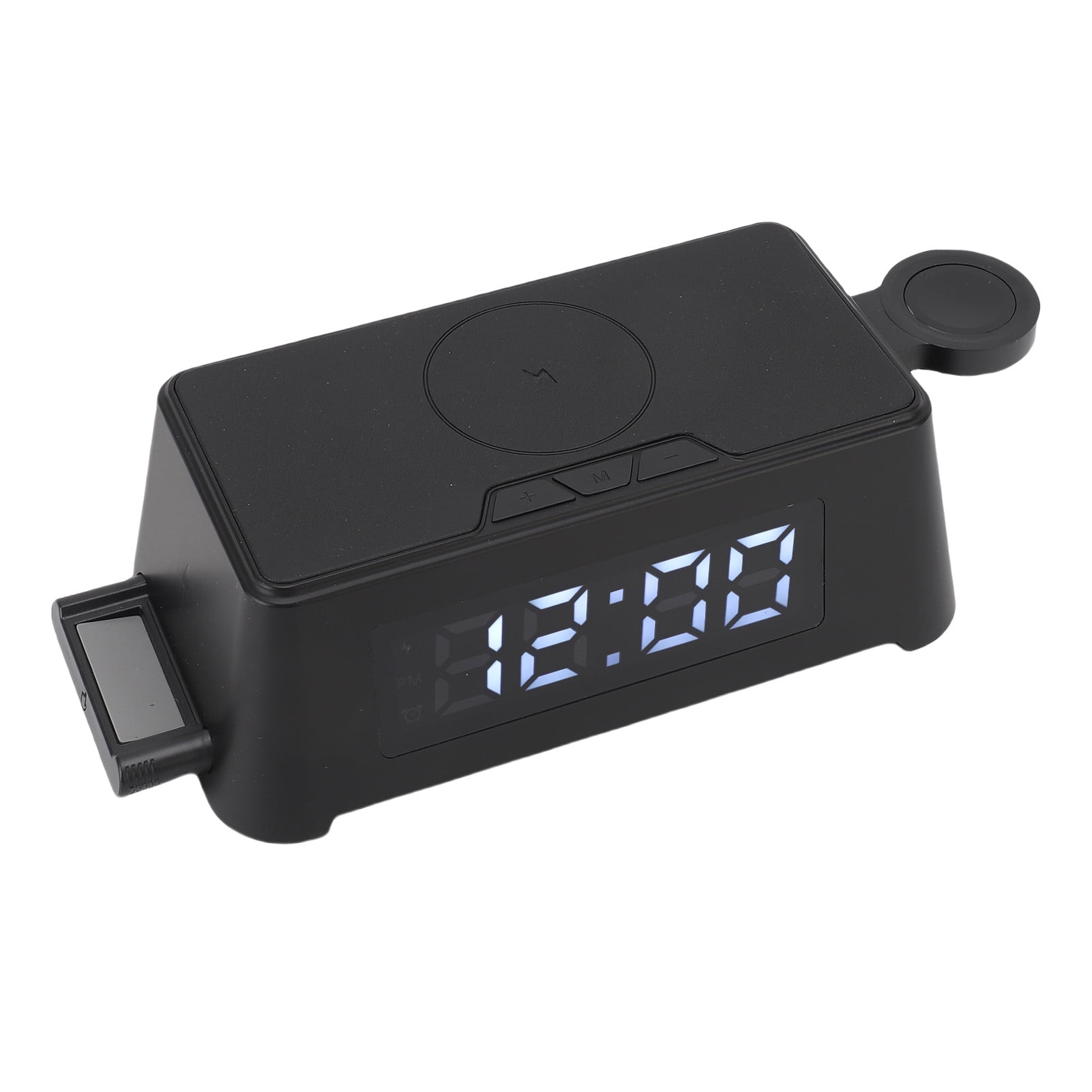 Wireless Charger, Alarm Clock Wireless Charger Watertight Charging Port Time Data Display LED Screen  for Headphone