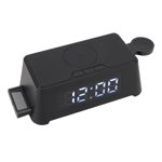 Wireless Charger, Alarm Clock Wireless Charger Watertight Charging Port Time Data Display LED Screen  for Headphone