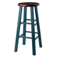 thumbnail image 1 of Winsome Ivy 29" bar Stool Rustic Teal w/ Walnut Seat, 1 of 5