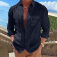 thumbnail image 2 of RKSTN Cardigan pour Homme Décontracté Mode Col Rabattu Chandail Uni Manches Longues Hauts en Coton Décontractés Stylés pour l'Automne, 2 of 9