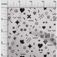 thumbnail image 2 of oneOone Cotton Poplin Twill Light Gray Fabric Doodle Craft Projects Decor Fabric Printed By The Yard 56 Inch Wide, 2 of 4