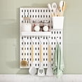 thumbnail image 3 of Pegboard Wall Organizer With Drain Basket And Hooks For Kitchen Storage Rack Set 42 cm x 30 cm No Punch Adhesive Mount, 3 of 6