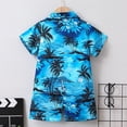 thumbnail image 4 of MIASHUI Toddler Boy Beach Outfit Set Summer Print Button Down Shirt Short Pants,Blue,6-7 Years, 4 of 6
