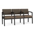 thumbnail image 1 of Fauteuil d'Attente de Réception Lenox en Acier à 3 Places / Acier Noir / Brun / Brun, 1 of 5