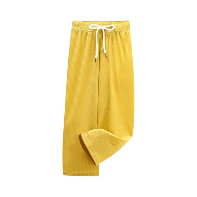 Dealovy Girls Pants Drawstring High Waisted Lounge Pants Wide Leg Casual Loose Fitted Trousers with Pockets