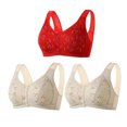 thumbnail image 1 of AherBiu 3pc Plus Size Bras for Women Front Closure Full Coverage Comfort Bralettes Push up Wireless Lingerie, 1 of 5
