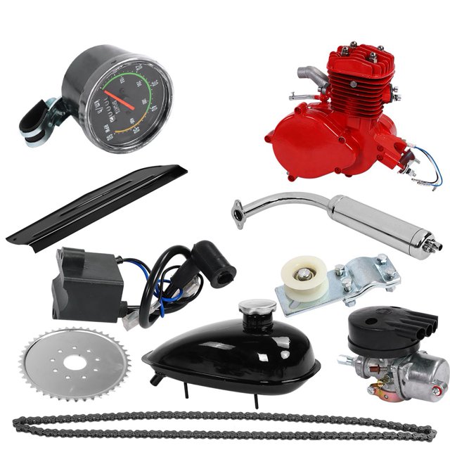 80cc Bicycle Engine Kit, 2-Stroke Engine 2.5L/100Km Motorbike For Cycling Road Bikes