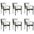 thumbnail image 2 of vidaXL 7 Piece Garden Dining Set with Cushions Black Poly Rattan, 2 of 5
