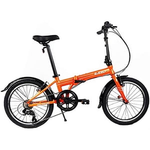 ZiZZO Via 20” Folding Bike-Lightweight Aluminum Frame Genuine Shimano 7-Speed 26lb (Metallic Orange)