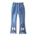 thumbnail image 1 of QIPOPIQ 2-13T Toddler Little Girls Distressed Embroidered Jeans Denim Pants Clearance, 1 of 8