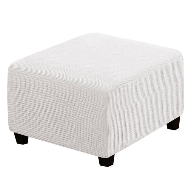 SUTENGDA Square Ottoman Cover Soft Stretch Jacquard Ottoman Slipcovers Waterproof Non Slip Footstool Protect With Elastic Bottom Machine Washable-Primary color