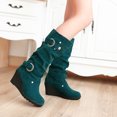 thumbnail image 4 of 2021 Chaussures Plates d'Hiver pour Femmes Bout Rond Compensées Épaisses Bottes à Tige Longue pour Dames, 4 of 5